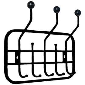 Вешалка настенная ТС-1, 445*360*102, металл, чёрная, 8 крючков