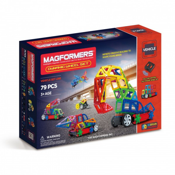 Magformers Магнитный конструктор Набор Dinamic Wheel Set из 79 элементов