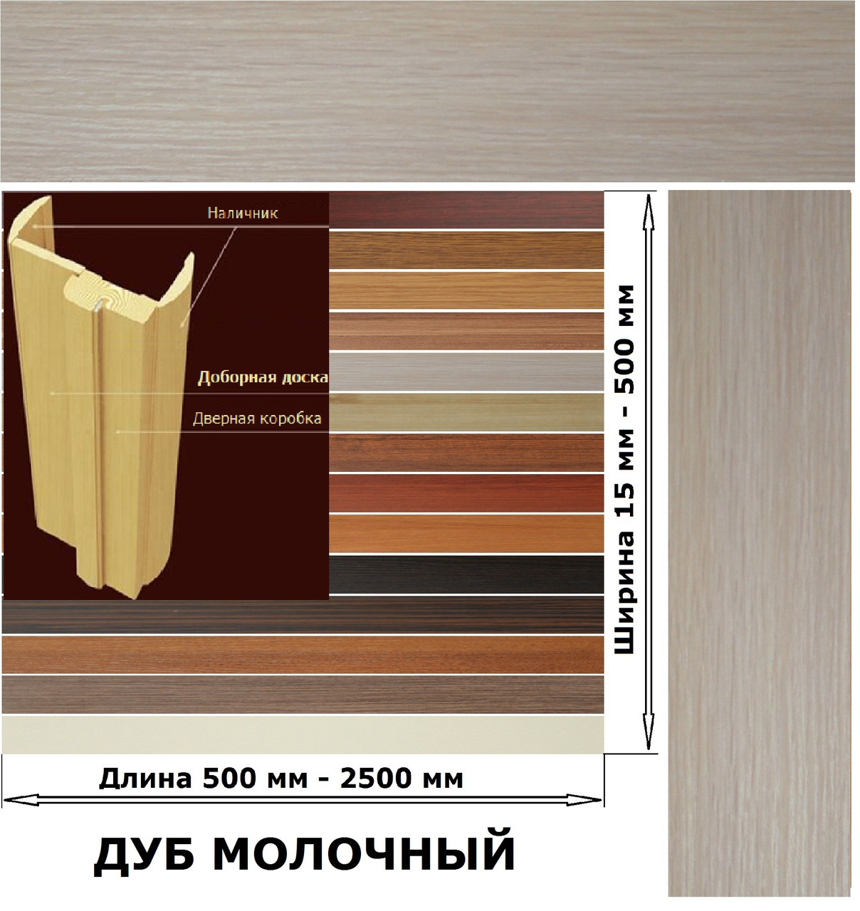 Доборная доска планка (ДОБОРКА ДОБОРЫ) Дуб молочный