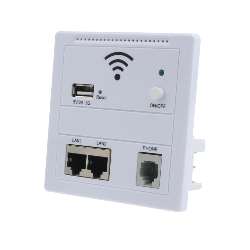 WI-FI точка доступа монтаж в стену 2 x LAN USB RJ11 - фото 3 - id-p35766242