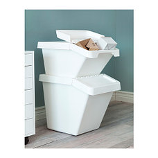 Бак мусорный СОРТЕРА 60 л. белый ИКЕА, IKEA, фото 2