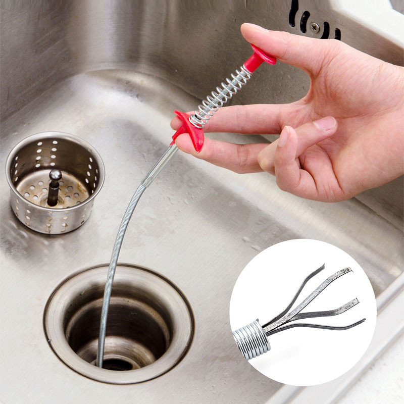 Инструмент для очистки слива в ванной и кухни