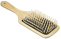 Деревянная массажная расческа с натуральной щетиной