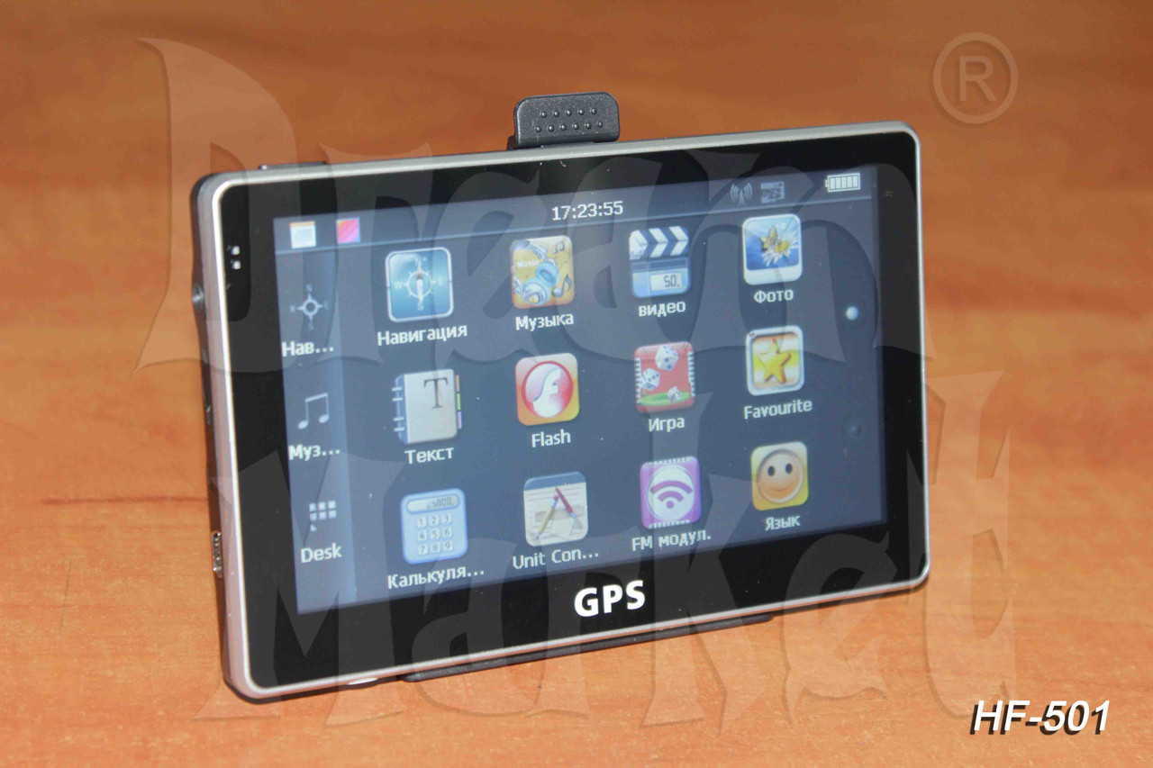 GPS- навигатор HF-501, 5 дюймов, ОЗУ 128 Мб, память 4 Гб, карты