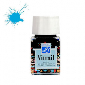 Краска лаковая прозрачная по стеклу "Vitrail" №028 Небесно-голубая, 50мл.