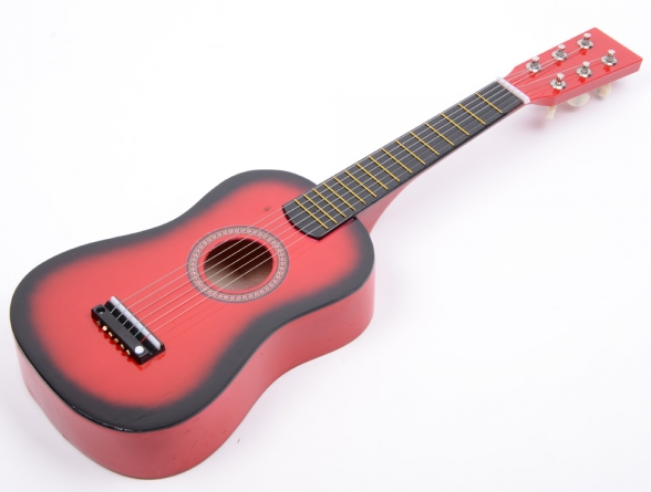 Детская гитара со струнами (красная) - фото 6 - id-p35943153