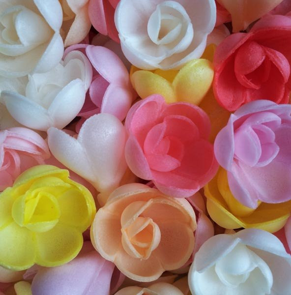 Вафельные картинки розы большие разноцветные - фото 1 - id-p35943397