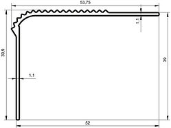 Уголок на ступень 54*40мм.