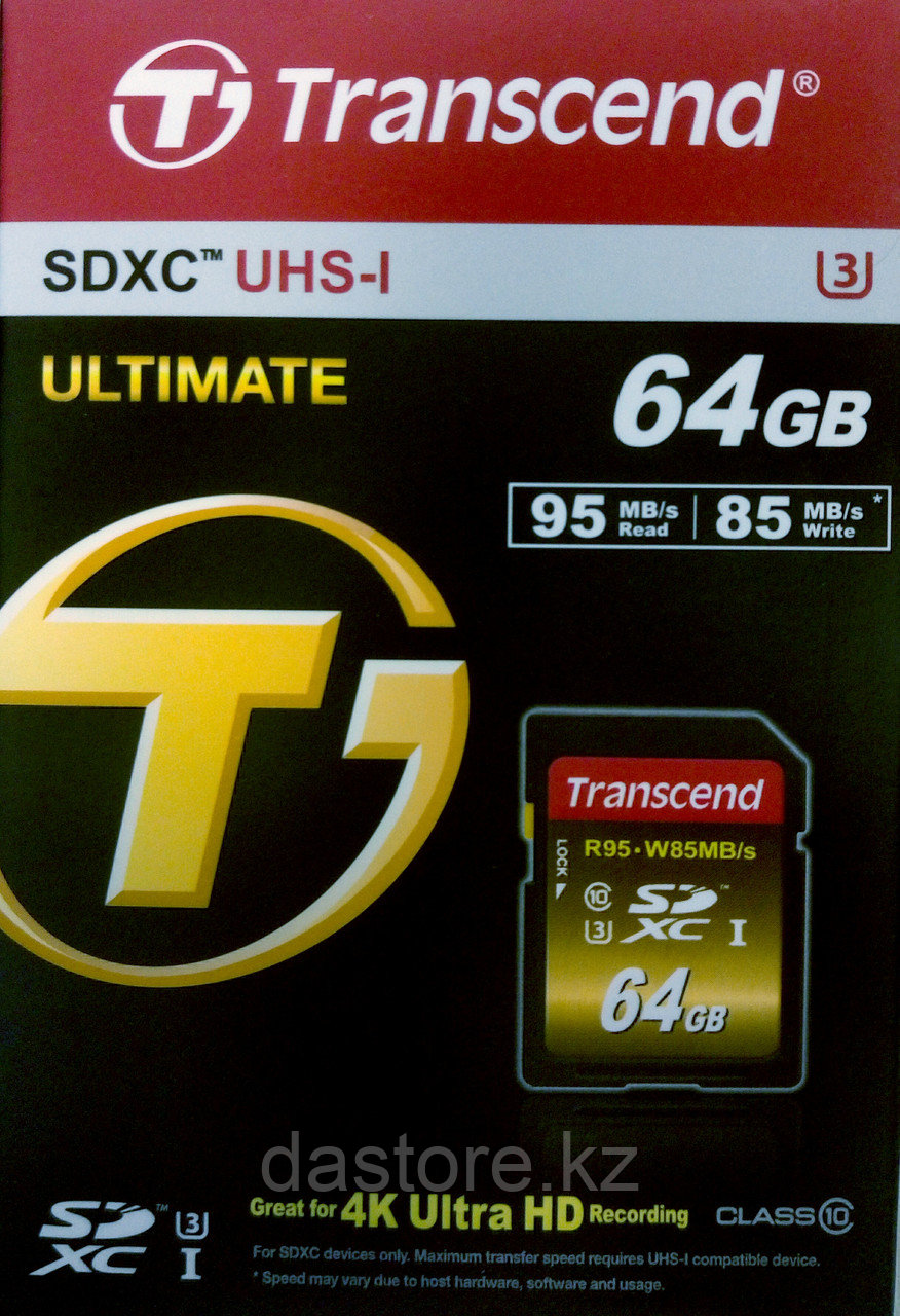 Transcend TS64GSDU3X ULTIMATE карта памяти 4k - фото 1 - id-p36039753