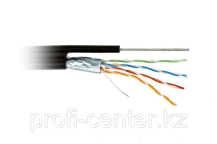 ITPARK кабель cat.5e FTP, 4 пары, катушка 305м., для внешней прокладки с троссом, цвет черный