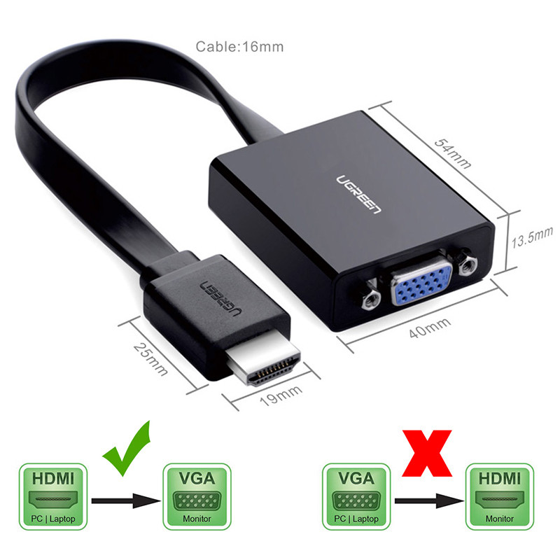 Конвертер HDMI на VGA Adapter MM103 (40248) UGREEN