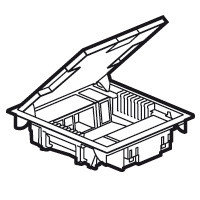 Напольная коробка, вертикальная, 10 модулей, крышка из стали с анти-коррозионным покрытием, цвет серый