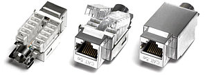 Hyperline KJ2-8P8C-C5e-TLS-SH-F-WH Вставка Keystone Jack RJ-45(8P8C), категория 5e, экранированная, Toolless, белая