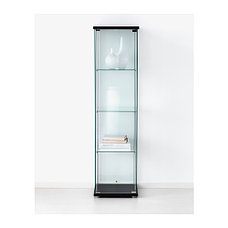 Шкаф-витрина ДЕТОЛЬФ черно-коричневый ИКЕА, IKEA, фото 3