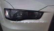 Защита фар EGR Mitsubishi Outlander 2010-2012 с чёрным кантом