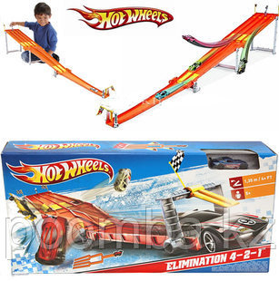 Hot Wheels Гонки - "Кто первый". Треки Хот Вилс "Кто первый" 4х полосный