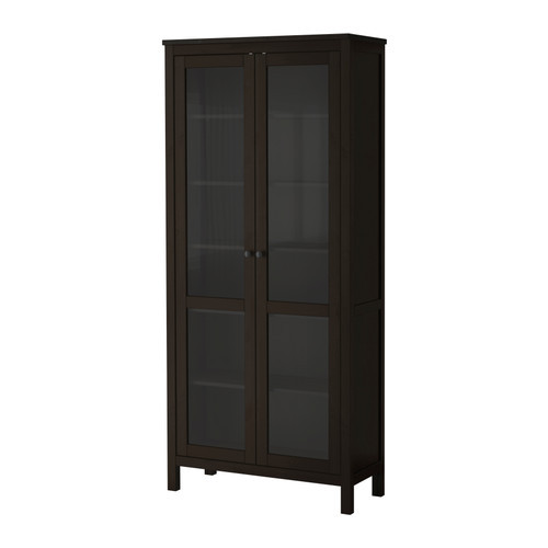 Шкаф-витрина ХЕМНЭС черно-коричневый ИКЕА, IKEA