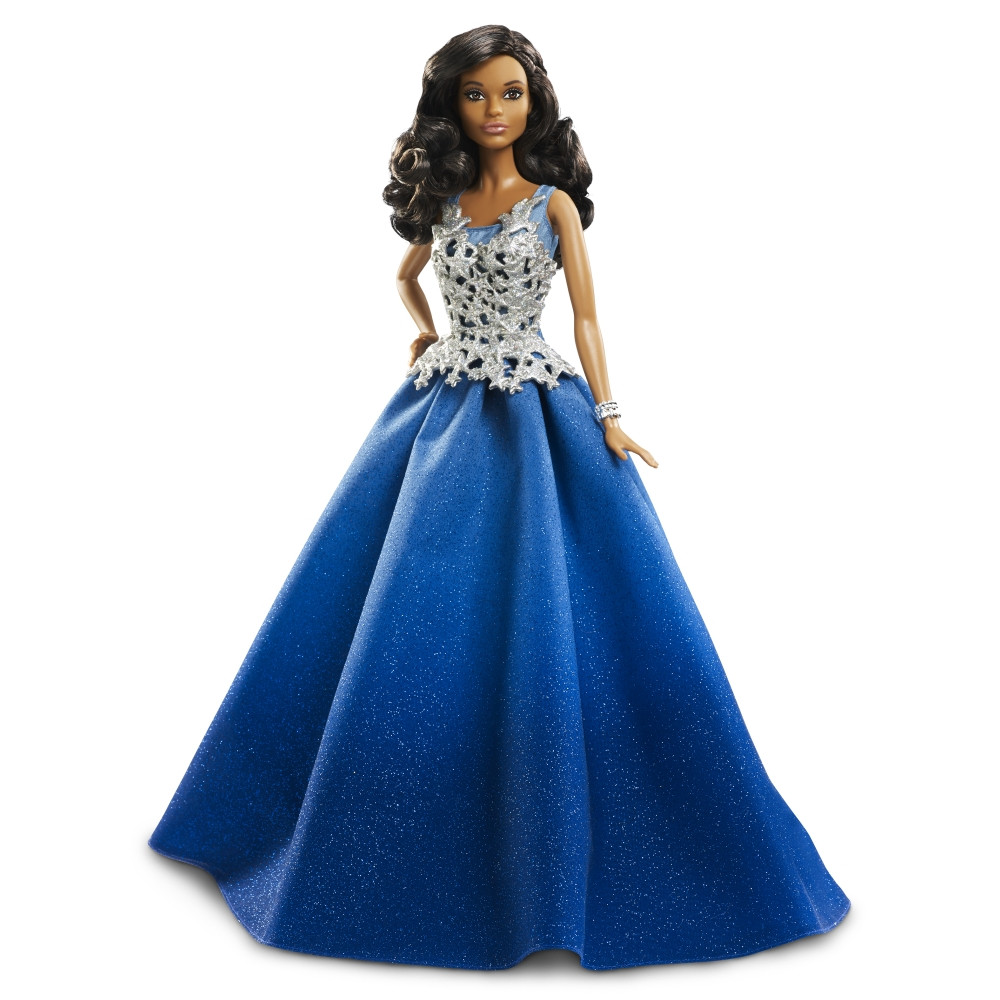 Barbie Коллекционная кукла Брюнетка в синем платье - Праздничная 2016, Барби
