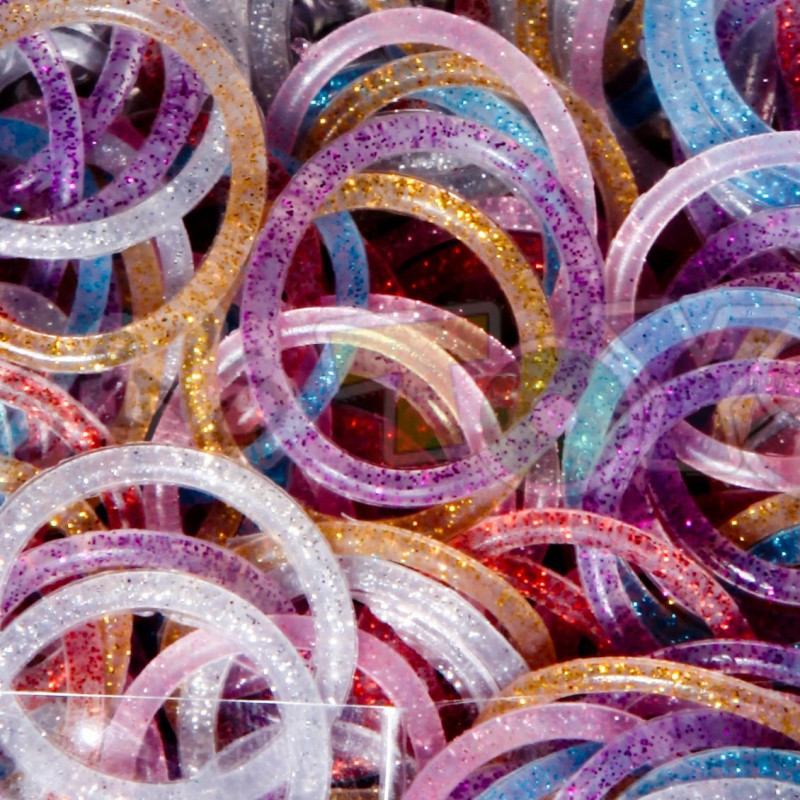 LOOM 1247 Резиночки для плетения браслетов, Glitter (блестки) микс