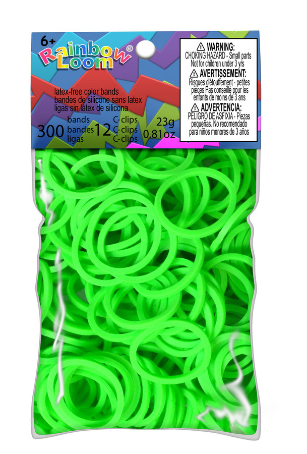 LOOM 5899 Резиночки для плетения браслетов, неоновый зеленый