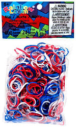 LOOM 0714 Набор резинок для плетения, красный, синий, белый (Патриот)