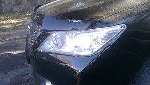Защита фар Toyota Camry 50 2011-2014 прозрачная OEM с логотипом