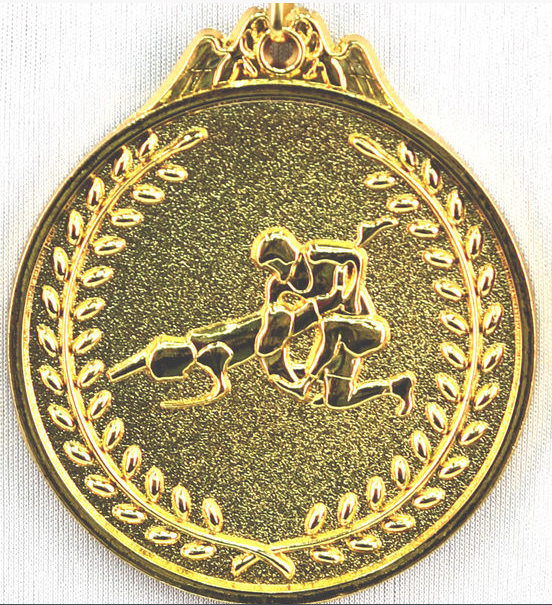 Медаль рельефная "БОРЬБА" (золото) - фото 1 - id-p36324794