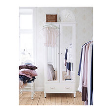 Шкаф платяной ТИССЕДАЛЬ зеркальное стекло белый ИКЕА, IKEA, фото 3