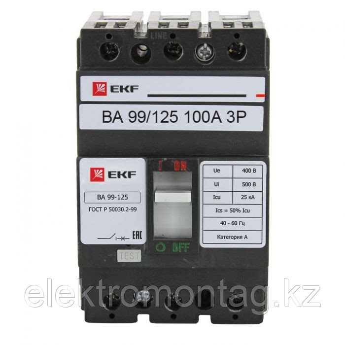 Автоматический выключатель ВА-99 125/100А 3P 25кА EKF PROxima