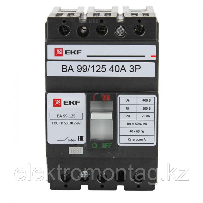 Автоматический выключатель ВА-99 125/40А 3P 25кА EKF PROxima