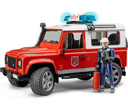 Игрушка Bruder Внедорожник Land Rover Defender Station Wagon - Пожарная с фигуркой