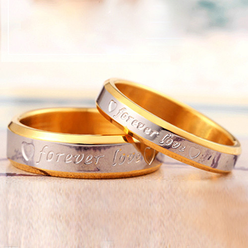 Парные кольца с позолотой Forever Love - фото 2 - id-p29489583