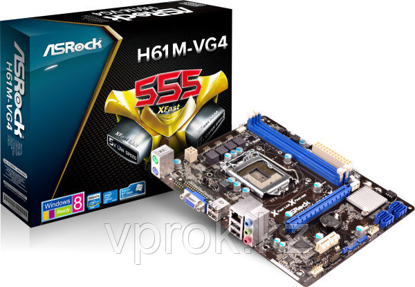 Материнская плата "ASRock H61M-VG4,m ATX 1155 H6  i3/ i5/ i7  1600MHz, 2*DDR III 1333 Dual up to 16Gb"