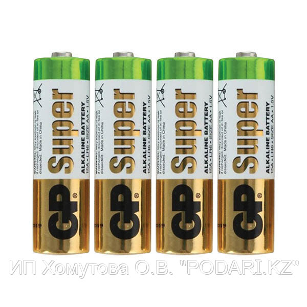 Батарейка GP, Super Alkaline, LR06, AA, 4 шт/упак.