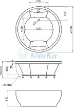 Акриловая гидромассажная ванна Омега 180x180 круглая, фото 3
