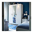 Шкаф платяной БРУСАЛИ 3-дверный белый ИКЕА, IKEA, фото 2
