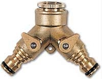 RACO PROFI 1/2" x 3/4", распределитель поливочный, с внутренней резьбой, двухканальный, из латуни