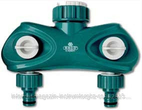 RACO ORIGINAL 3/4" x 1", "LUXURY", распределитель поливочный, с внутренней резьбой, двухканальный