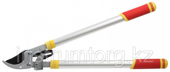 Сучкорез GRINDA с тефлоновым покрытием, алюминиевые телескопические ручки, двухрычажный храповый механизм,