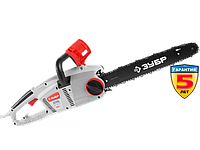 Пила цепная (электропила), ЗУБР ЗЦП-2000-02, продольный двиг-ль, защита руки (тормоз цепи), масляный бачок,