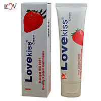 Интимная смазка лубрикант со вкусом клубники  - Крем Love Kiss (100 ml)