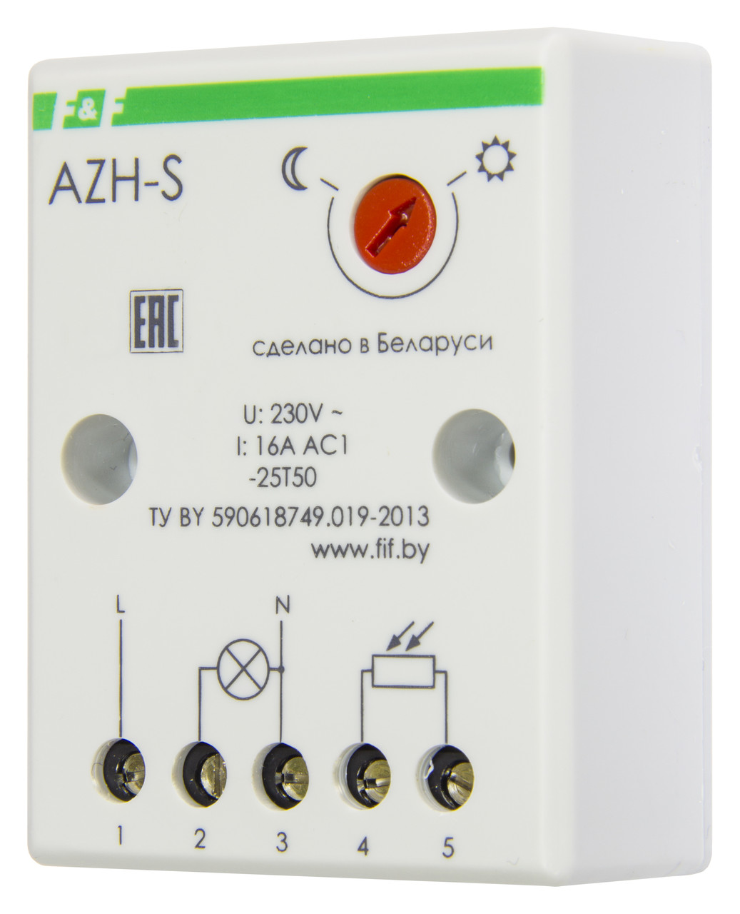AZH-S Фотореле (автоматы светочувствительные), Выносной фотодатчик. Максимальный ток нагрузки - 16 А.