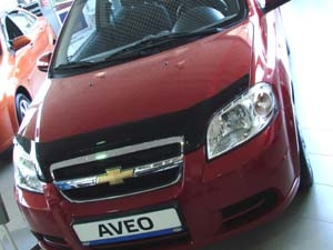 Мухобойка (дефлектор капота) Chevrolet Aveo 2006-2012/ZAZ Vida седан