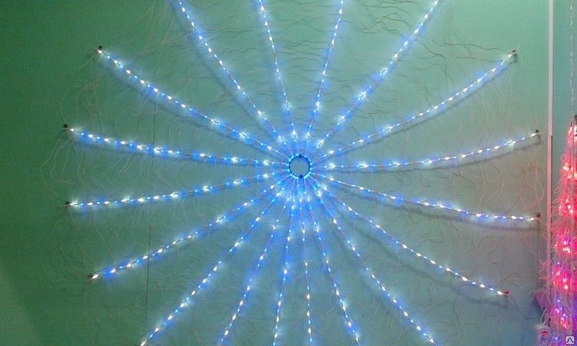 LED гирлянда «Сетка с кольцом на дерево» G-068
