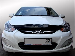 Мухобойка (дефлектор капота) Hyundai Accent 2010-2014 kop