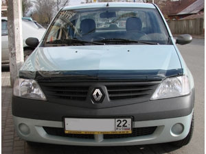 Мухобойка (дефлектор капота) Renault Logan/ВАЗ Ларгус 2004-2013 - фото 1 - id-p36648049