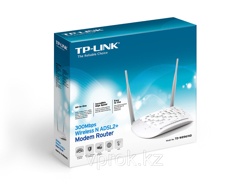 Беспроводной маршрутизатор "TP-Link ADSL2/2+ Wireless N Router 4Port, M:TD-W8961ND" - фото 4 - id-p36698004