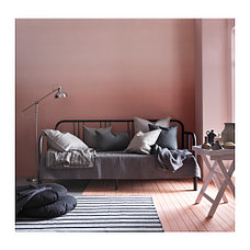 Кровать кушетка ФИРЕСДАЛЬ черный с 2 матрасами Мосхульт жесткий ИКЕА, IKEA, фото 3