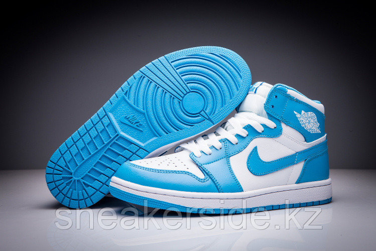 Кожаные кроссовки Air Jordan 1 Retro "Sky Blue White" (36-47) - фото 1 - id-p36710101