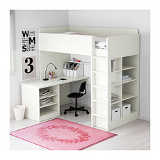 Кровать-чердак СТУВА 2 полки/3 полки белый ИКЕА, IKEA , фото 2
